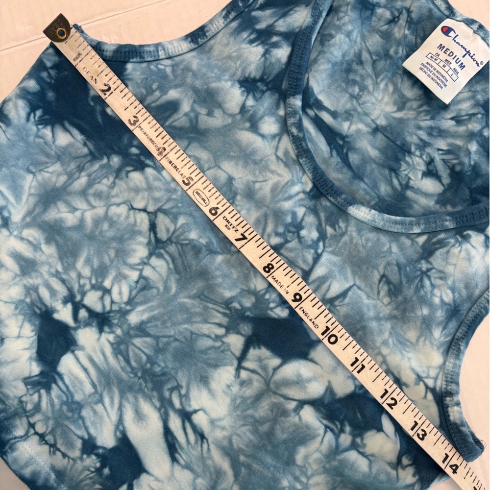 CHAMPION Blue and White Tie-Dye Tank Top Size Medium - Picture 6 of 6